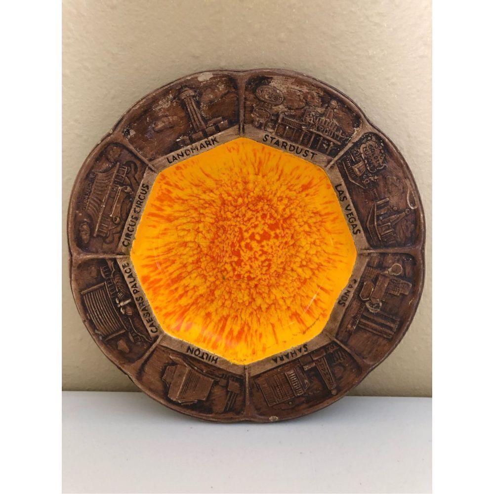 Vintage TREASURE CRAFT 70's Ashtray - LAS VEGAS Casinos